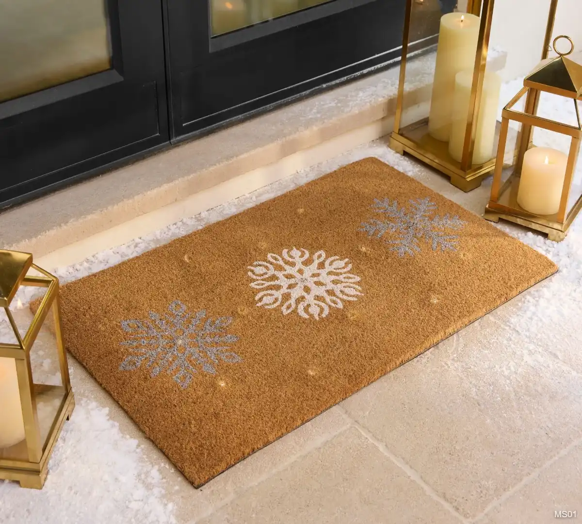 Metallic Snowflake Light Up Doormat