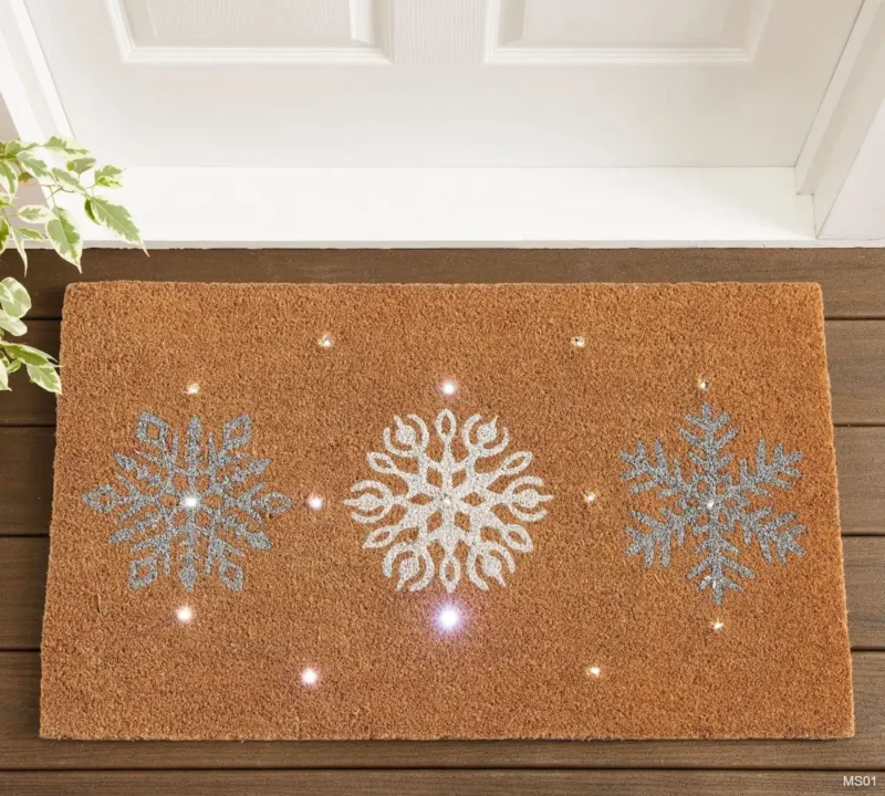 Metallic Snowflake Light Up Doormat