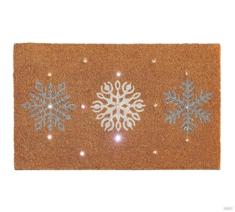 Metallic Snowflake Light Up Doormat